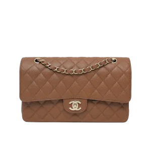 Chanel classic 10 brown caviar GHW holo23 Y16-17